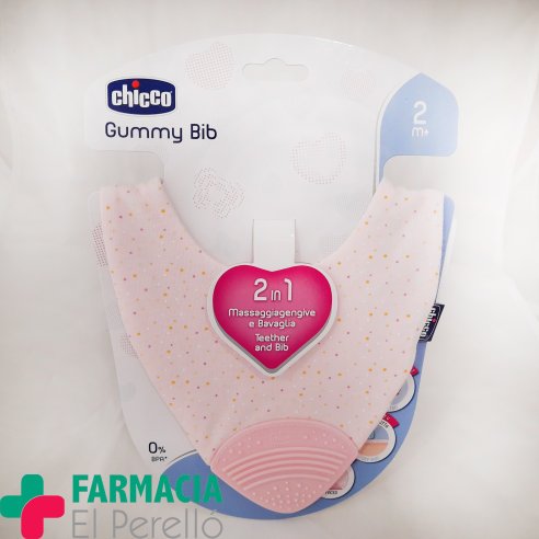 CHICCO GUMMY BIB BABERO MORDEDOR ROSA