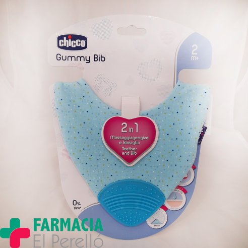 CHICCO GUMMY BIB BABERO MORDEDOR AZUL
