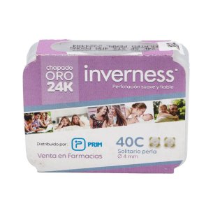 INVERNESS PENDIENTE 24K  40C SOLITARIO PERLA 4 MM
