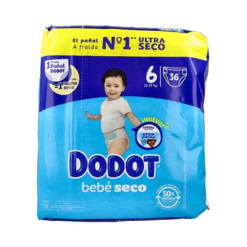 PAÑAL INFANTIL DODOT BEBE SECO VALUE TALLA 6...