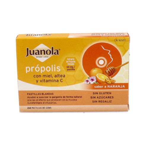 JUANOLA PROPOLIS PASTILLAS NARANJA  24 PASTILLAS