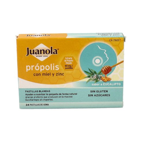 JUANOLA PROPOLIS MIEL Y ZINC  PASTILLAS DE GOMA...