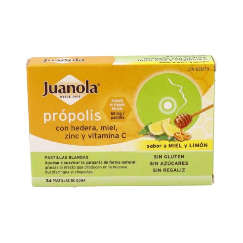 JUANOLA PROPOLIS HIEDRA PASTILLAS MIEL LIMON...